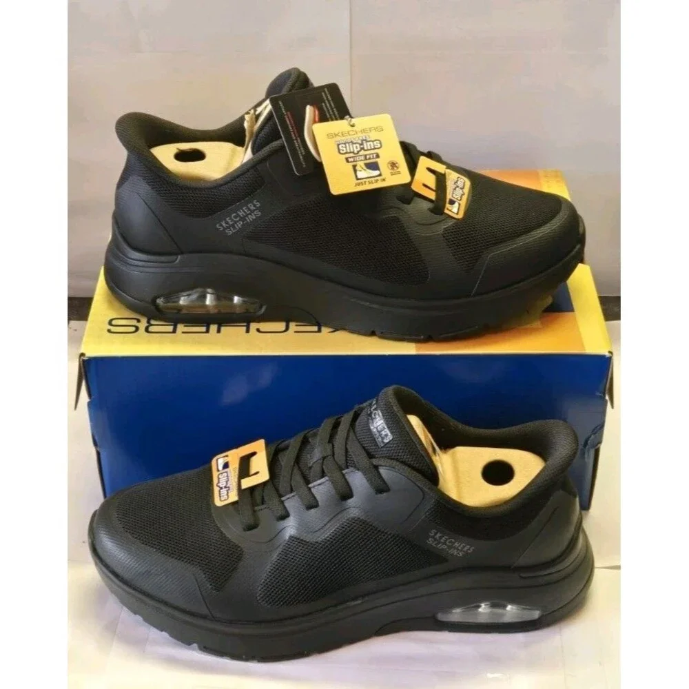 Skechers Men's 11 Wide Hands Free Slip-ins Uno Flex-EZ Air Black